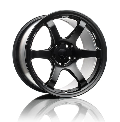 TITAN 7 FORGED ALUMINUM WHEEL T-D6e 18x10 ET35 71.6 MACHINE BLACK