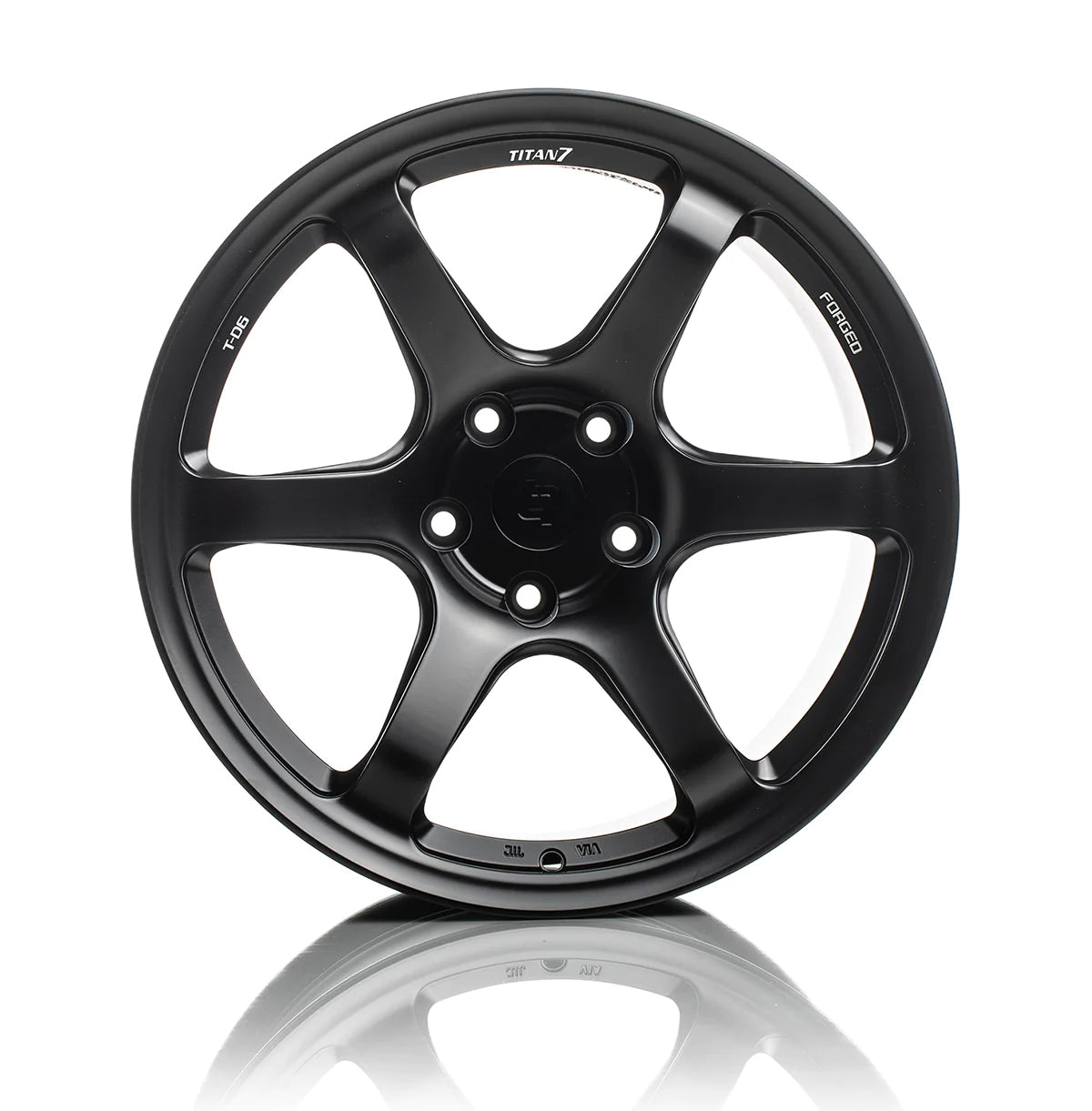 TITAN 7 FORGED ALUMINUM WHEEL T-D6e 19x10.5 ET44 72.56 MACHINE BLACK