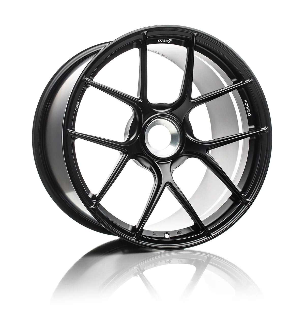 TITAN 7 FORGED ALUMINUM WHEEL T-S5 20x12 ET45 CL MACHINE BLACK