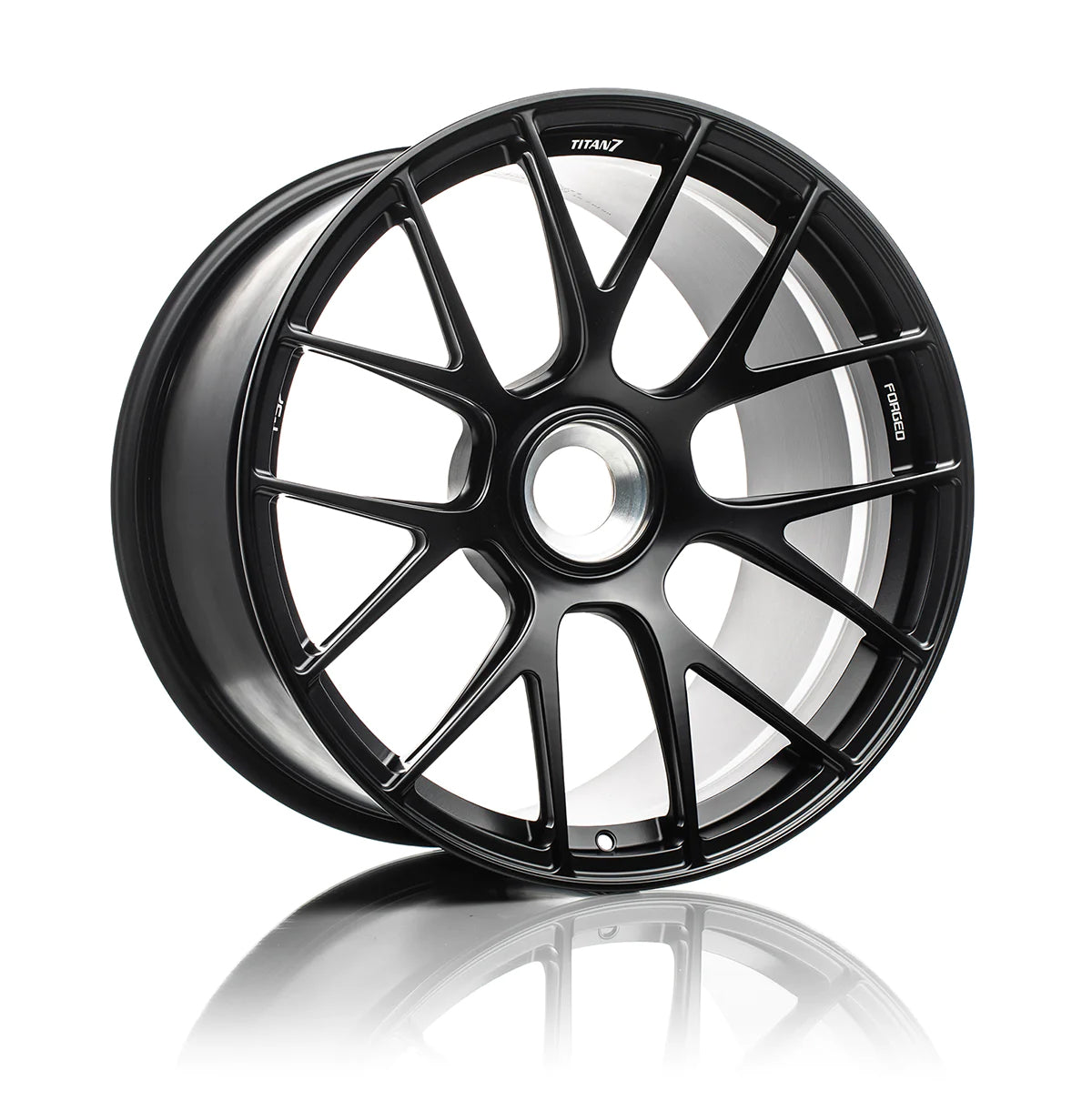 TITAN 7 FORGED ALUMINUM WHEEL T-S7 20x12 ET45 CL MACHINE BLACK