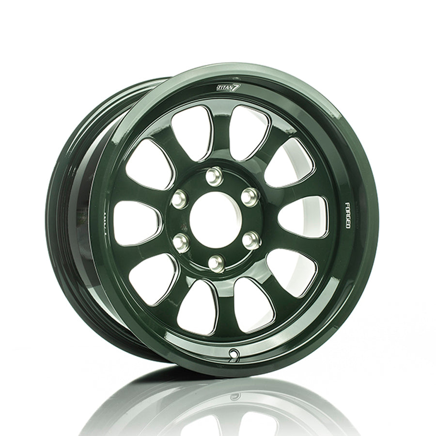 TITAN 7 FORGED ALUMINUM WHEEL T-AK1 17x8.5 ET-1 71.5 TIOGA GREEN