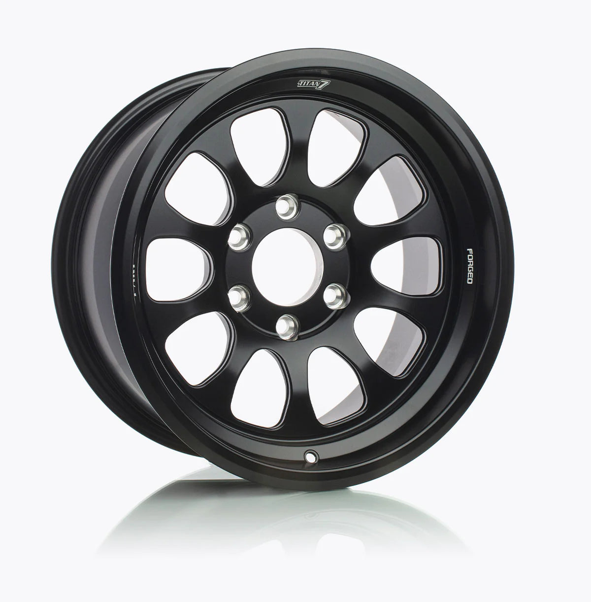 TITAN 7 FORGED ALUMINUM WHEEL T-AK1 17x8.5 ET-8 106.3 MACHINE BLACK