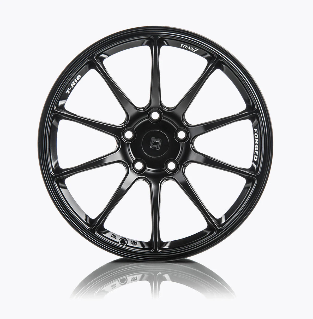 TITAN 7 FORGED ALUMINUM WHEEL T-R10 18x9.5 ET40 56.1 MACHINE BLACK