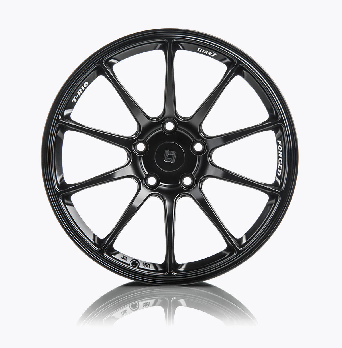 TITAN 7 FORGED ALUMINUM WHEEL T-R10 17x9.5 ET51 73.1 MACHINE BLACK