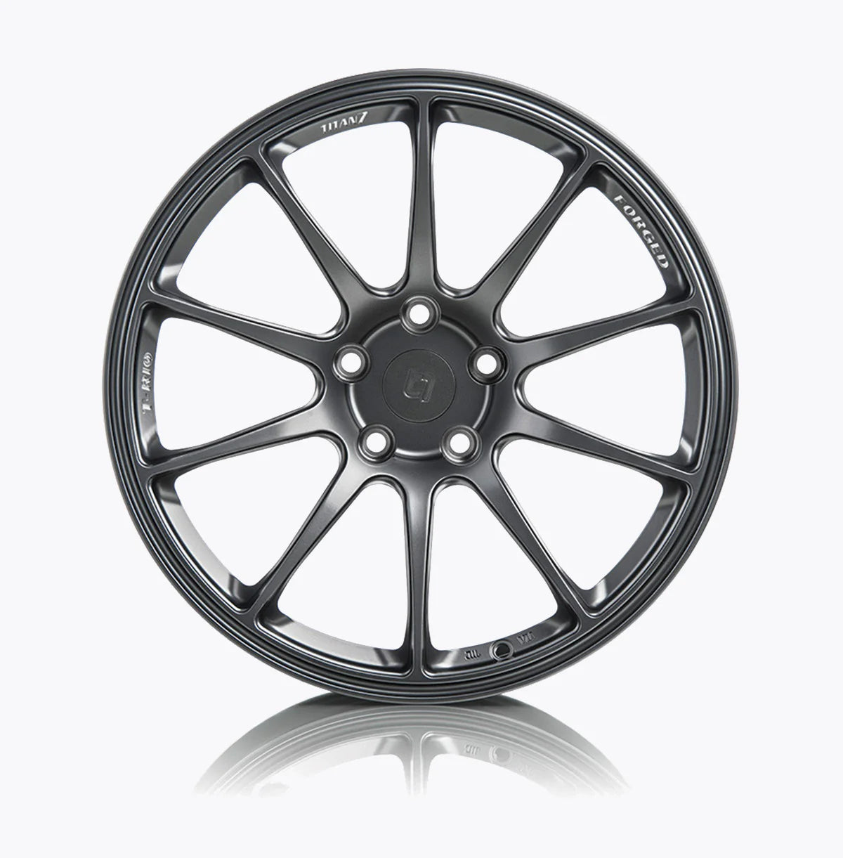 TITAN 7 FORGED ALUMINUM WHEEL T-R10 19x11 ET40 66.6 SATIN TITANIUM