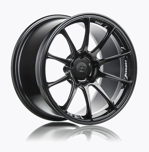 TITAN 7 FORGED ALUMINUM WHEEL T-R10 18x9 ET28 73 MACHINE BLACK