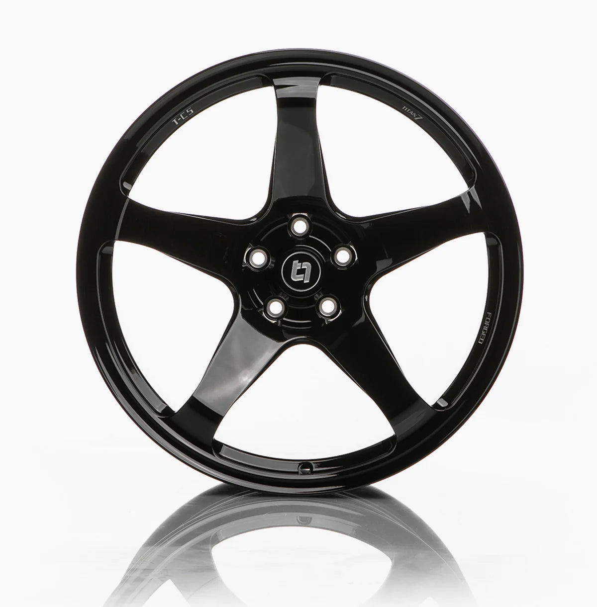 TITAN 7 FORGED ALUMINUM WHEEL T-C5 17x9.5 ET57 73 WICKED BLACK