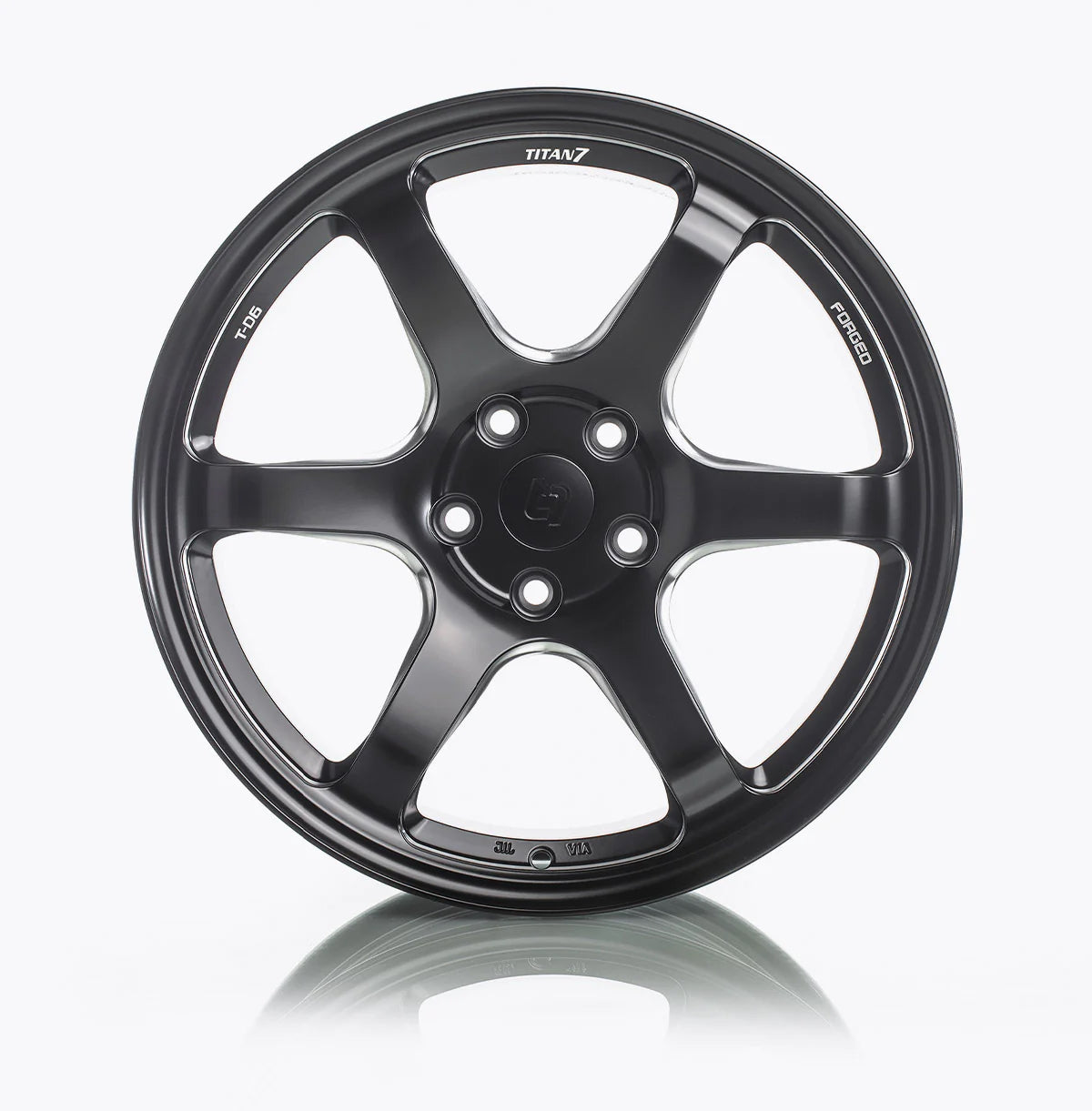 TITAN 7 FORGED ALUMINUM WHEEL T-D6 18x9.5 ET40 73 MACHINE BLACK