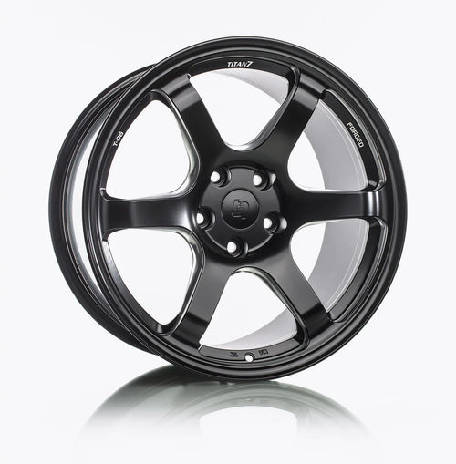 TITAN 7 FORGED ALUMINUM WHEEL T-D6 17x9.5 ET51 73.1 MACHINE BLACK