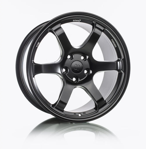 TITAN 7 FORGED ALUMINUM WHEEL T-D6 19x9.5 ET34 66.6 MACHINE BLACK