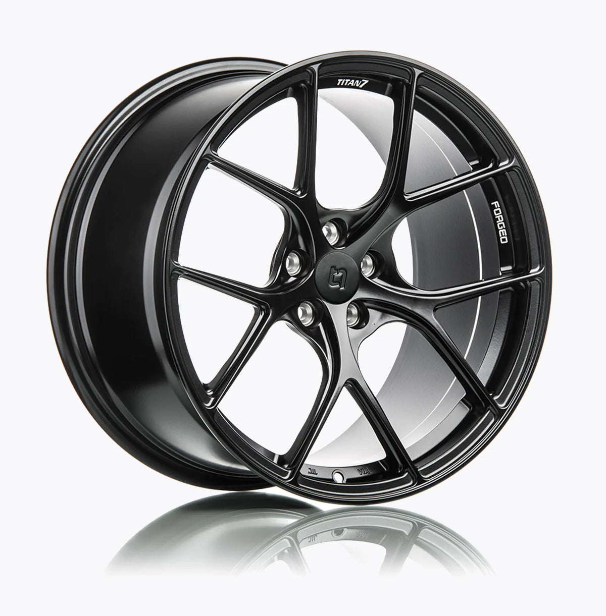 TITAN 7 FORGED ALUMINUM WHEEL T-S5 19x8.5 ET30 57.1 MACHINE BLACK